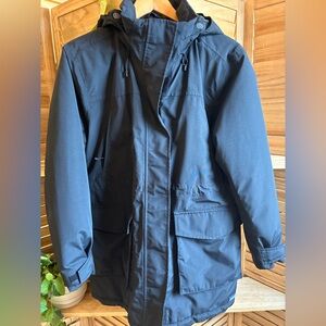 Lands’ End Squall Insulated Parka Coat Navy Blue Women’s Size MP
